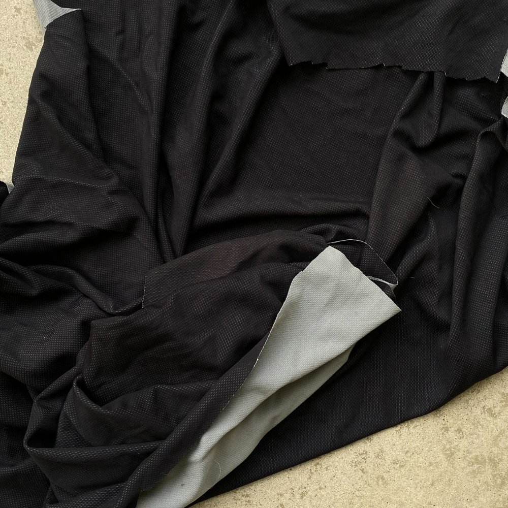 Black/ Grey Knit Athletic Performance Fabric